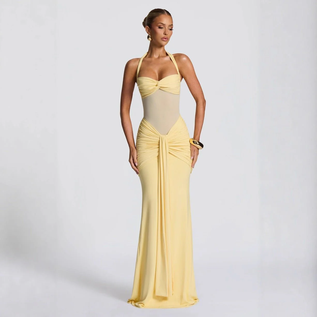The Velvet Temptress | Women's Sleeveless Square-Neck Fish Tail Maxi Dress