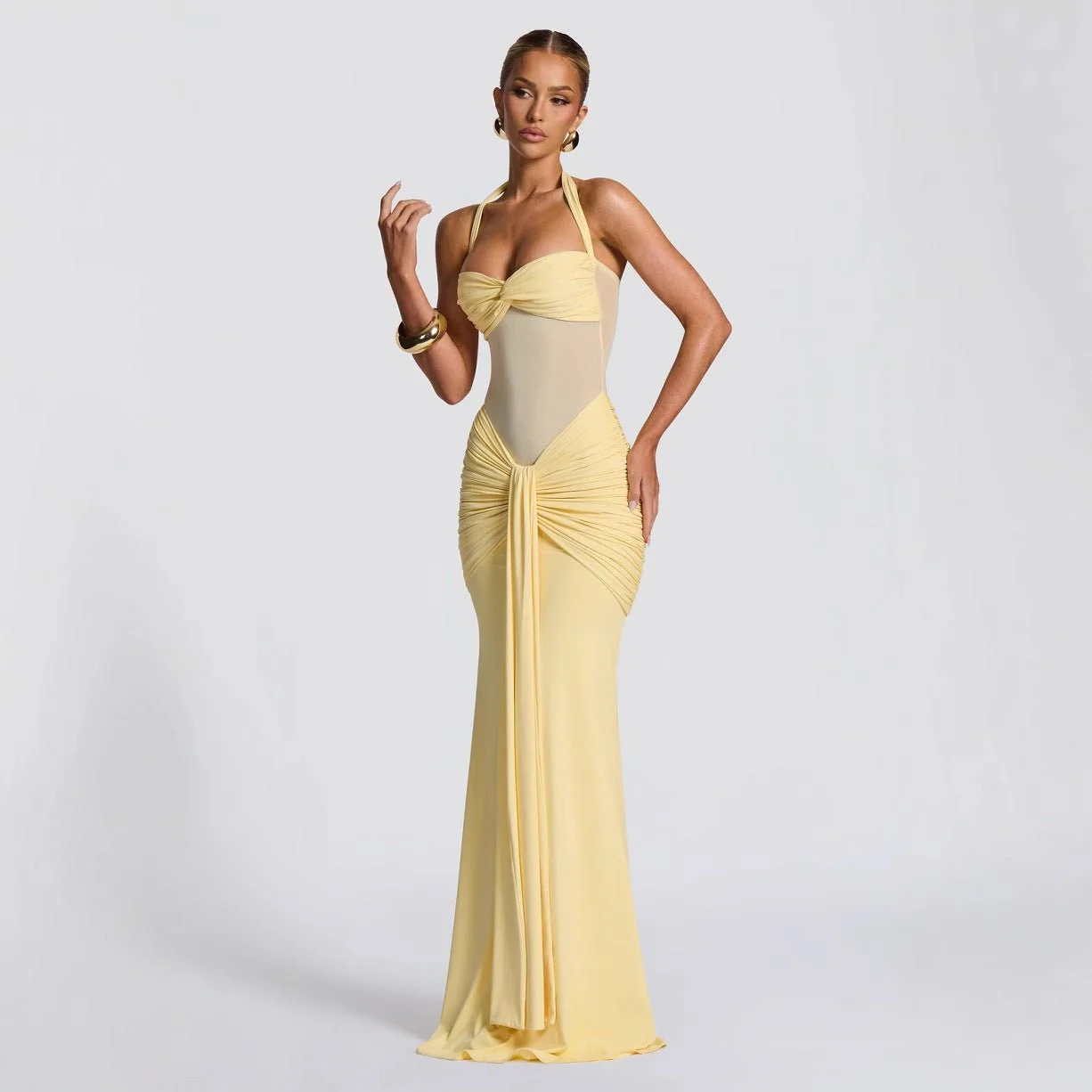 The Velvet Temptress | Women's Sleeveless Square-Neck Fish Tail Maxi Dress - Image 4