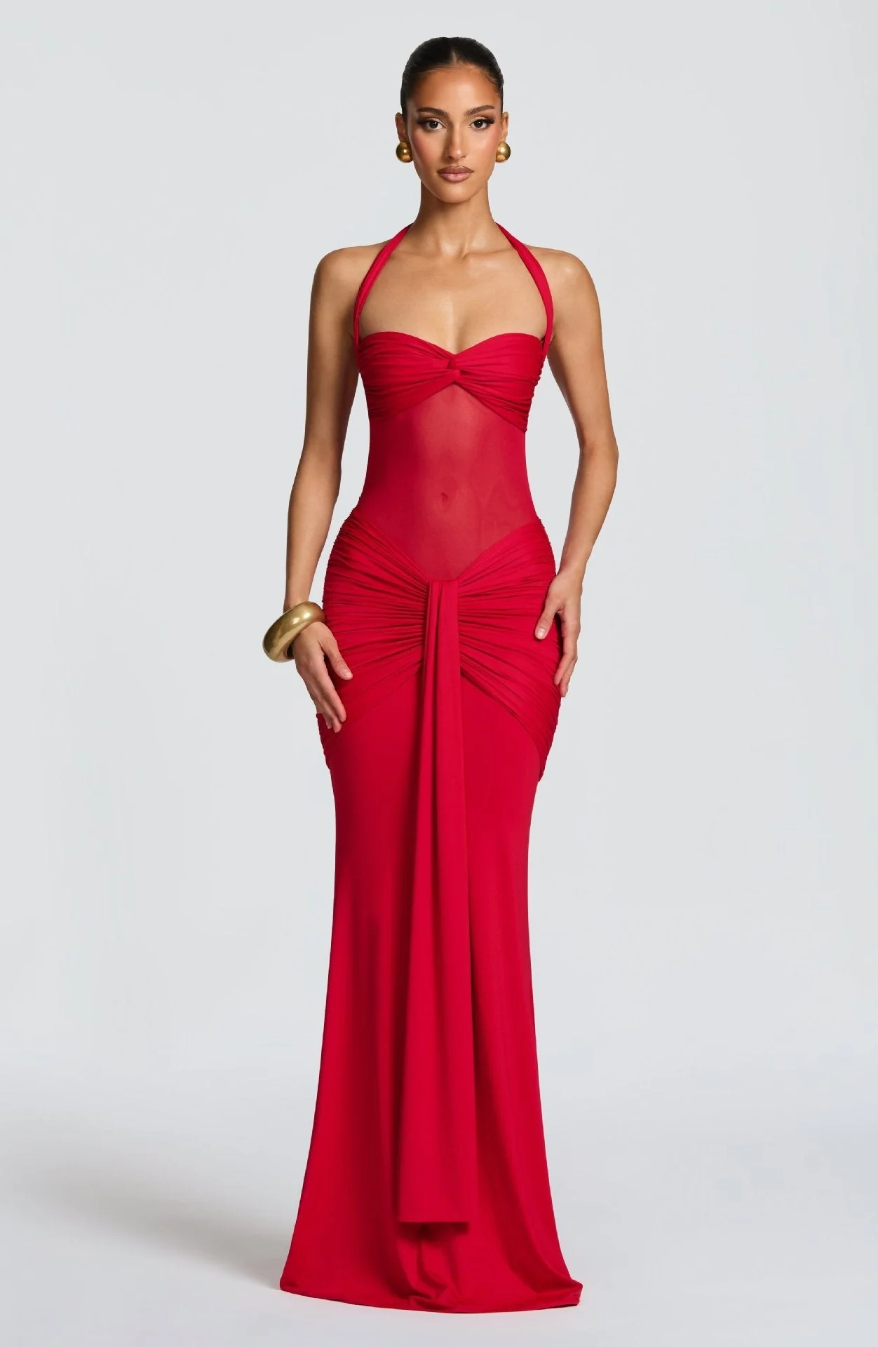 The Velvet Temptress | Women's Sleeveless Square-Neck Fish Tail Maxi Dress - Image 9