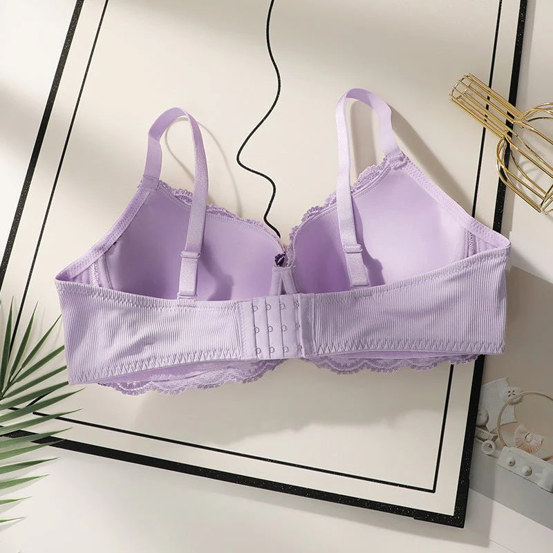 The Violet Charm | Plus Size Lace Back Underwire Gather Bra - Image 7