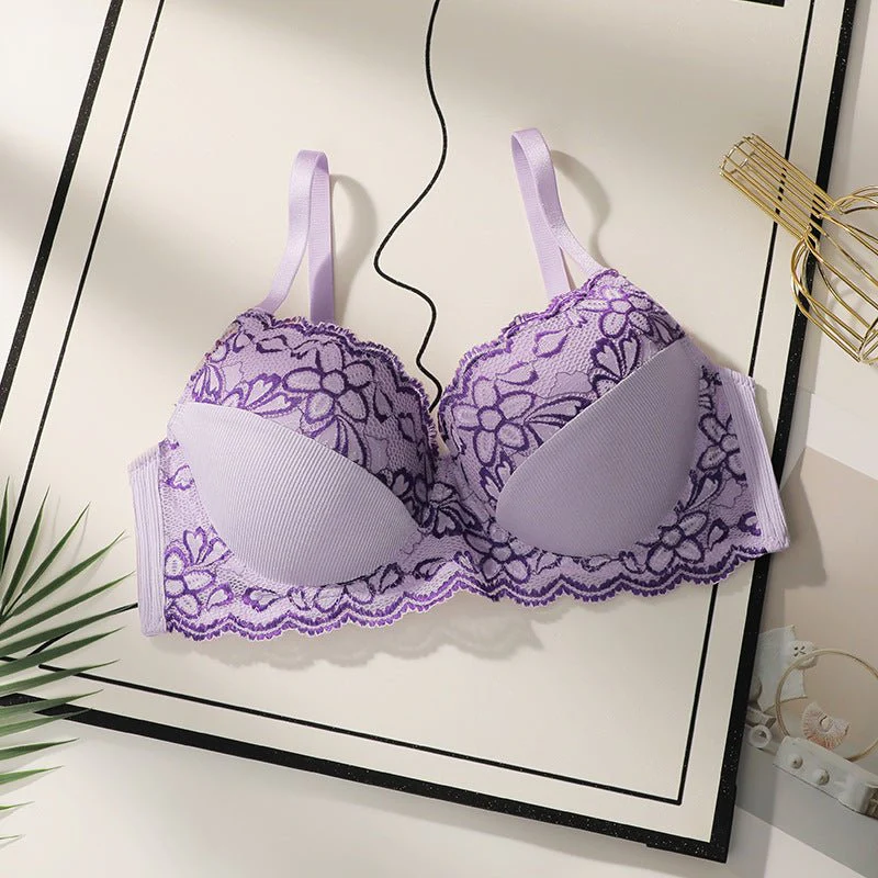 The Violet Charm | Plus Size Lace Back Underwire Gather Bra - Image 8
