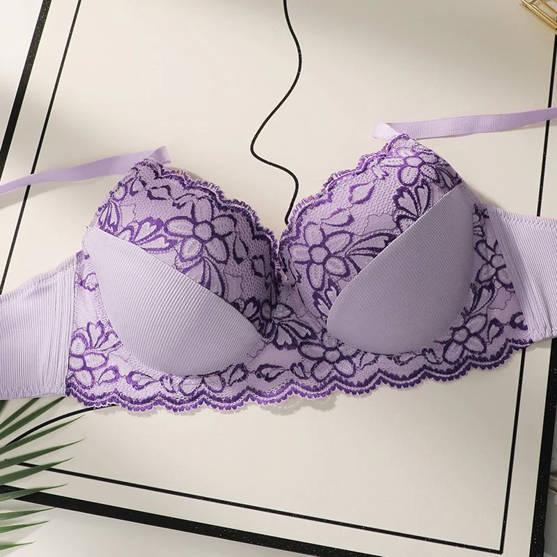 The Violet Charm | Plus Size Lace Back Underwire Gather Bra - Image 9