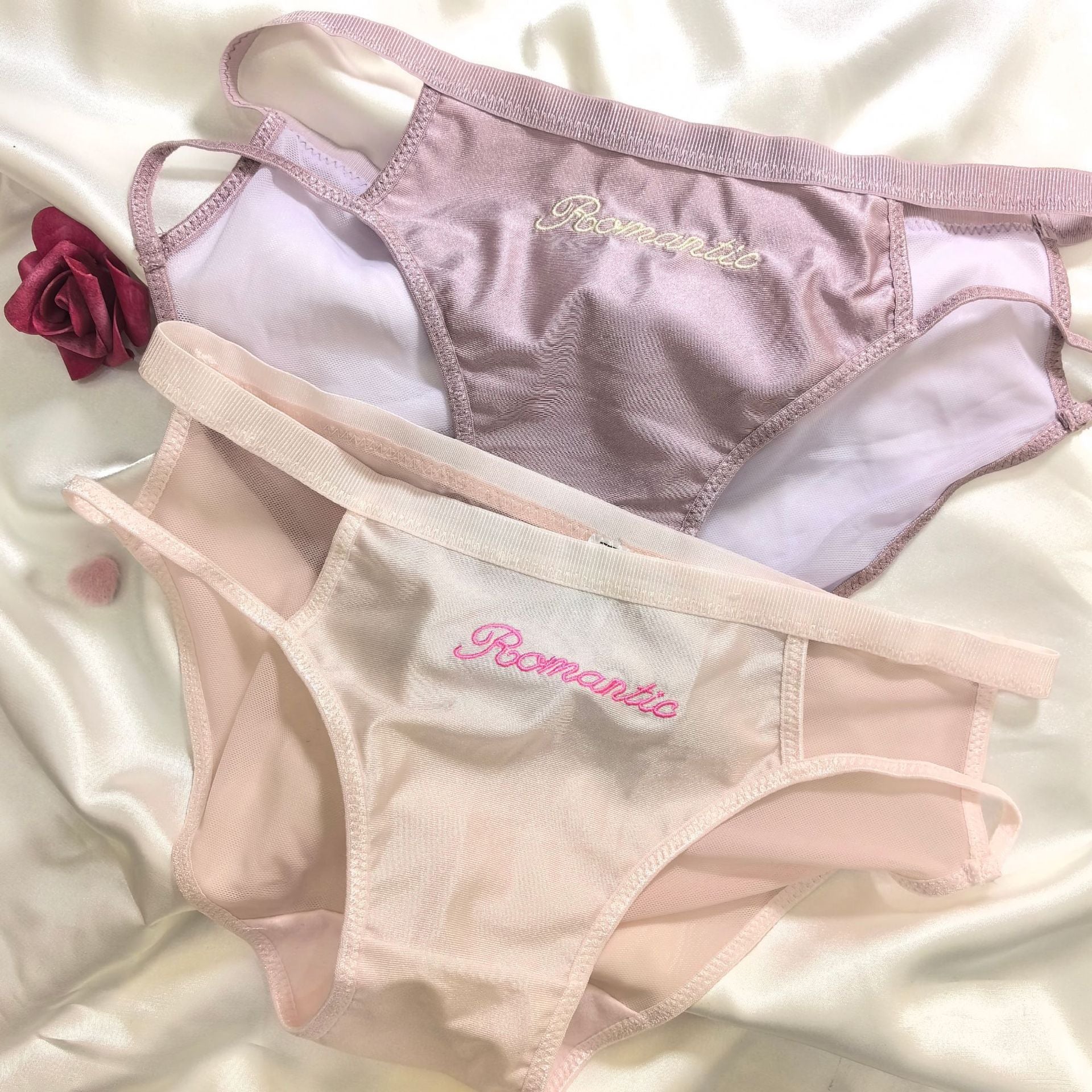 The Whispered Blossom | Embroidered Ice Silk Splicing Mesh Panties - Image 14