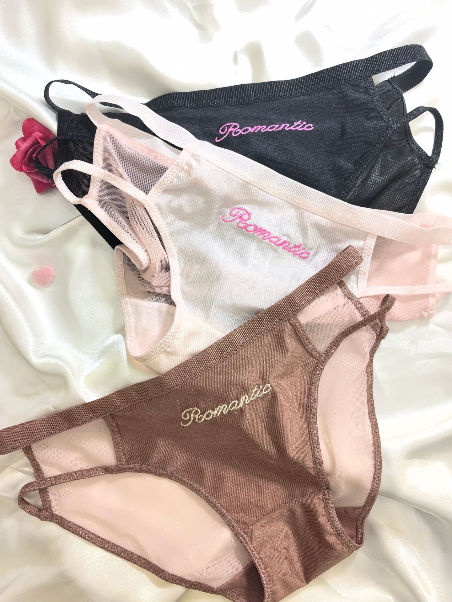 The Whispered Blossom | Embroidered Ice Silk Splicing Mesh Panties FD - Image 12
