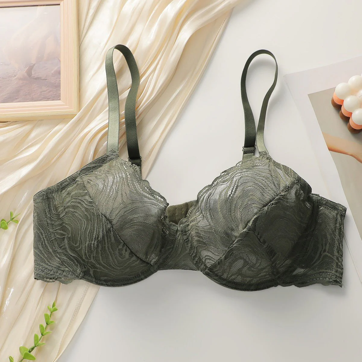 The Whispering Grace | Plus Size Ultra-Thin Transparent Lace Bra