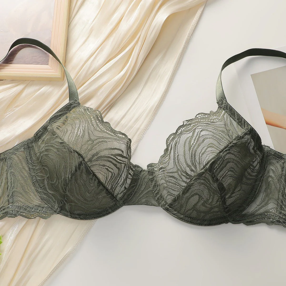 The Whispering Grace | Plus Size Ultra-Thin Transparent Lace Bra - Image 3