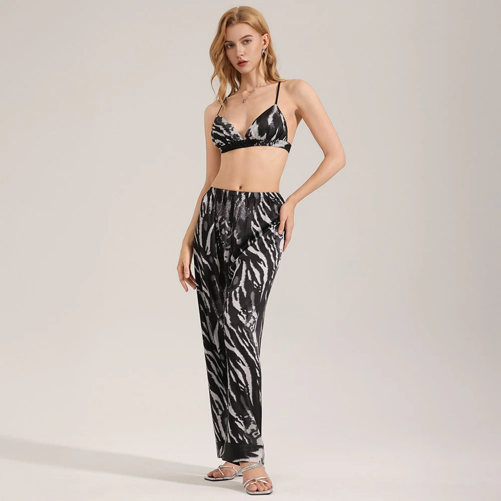 The Wild Silk | Leopard Print Satin Cami & Long Pants Sleep Set (FD) - Image 3