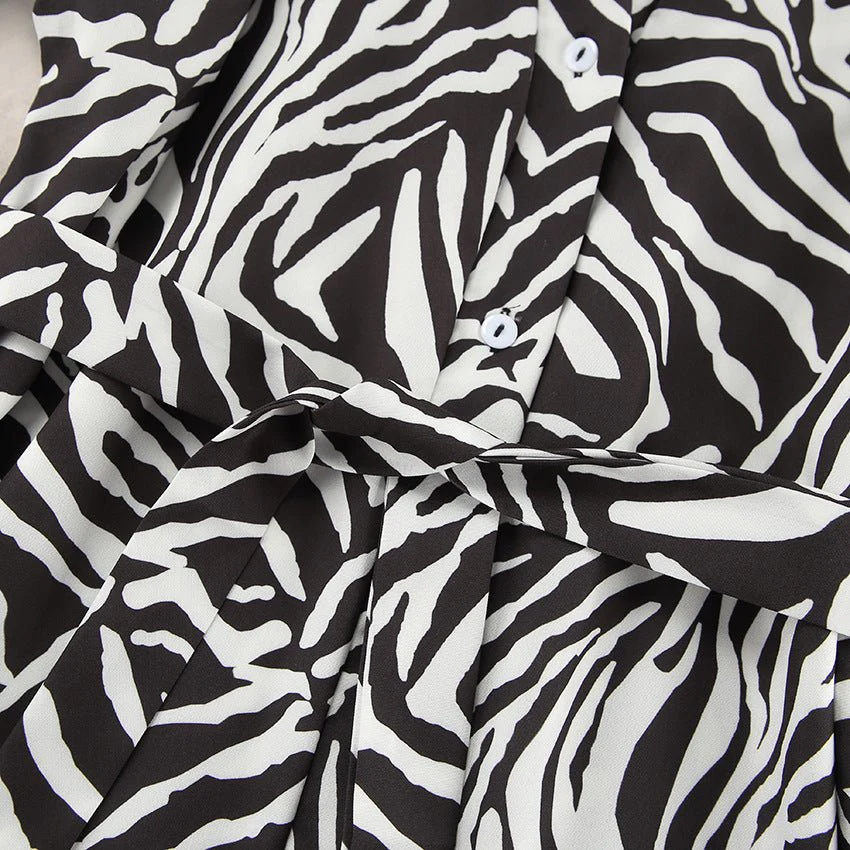 The Zebra Edge | Zebra Print Lace-Up Long-Sleeve Pants Set - Image 21