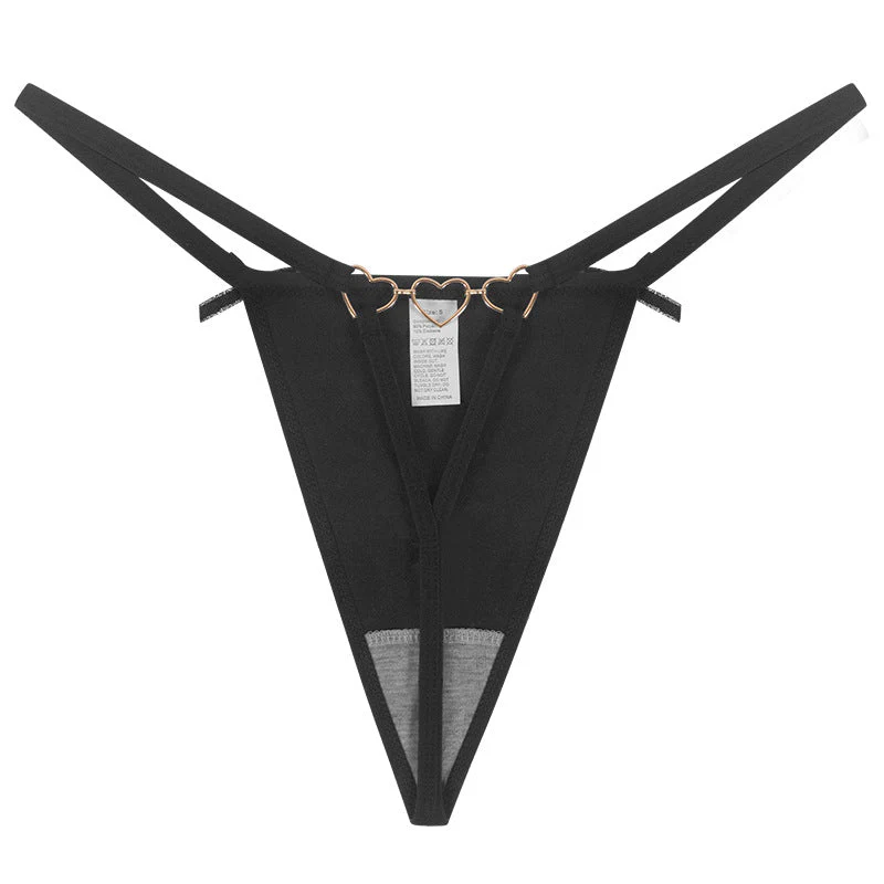 Thongs for women with hollow hot small chain pure cotton crotch breathable low waist ladies underwear spot FD - Image 8