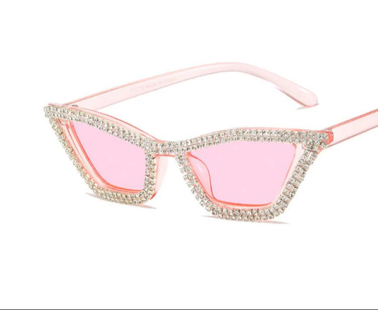 Triangular cat-eye diamond sunglasses – UV400 Full Frame Fashion Shades - Image 6