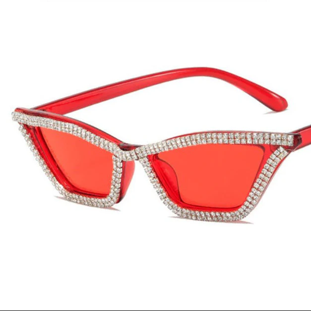 Triangular cat-eye diamond sunglasses – UV400 Full Frame Fashion Shades - Image 8