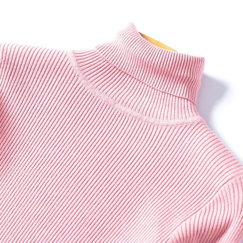 Turtleneck sweater long sleeve slim fit solid color high neck FD - Image 3