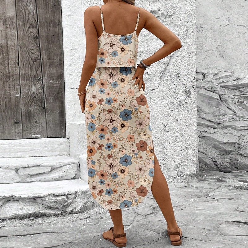 Two-piece set 2025 summer vacation boho style beach skirt set FD - Image 3