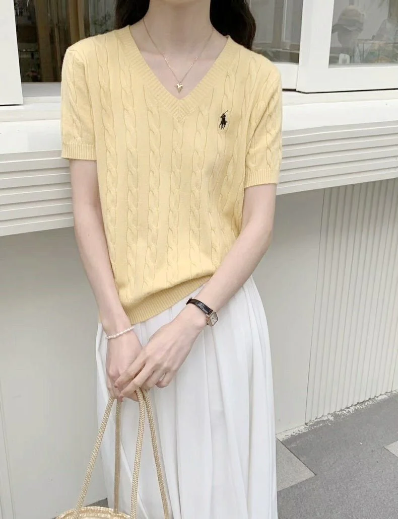 V-Neck Embroidered T-Shirt | Summer 2025 Collection - Image 11
