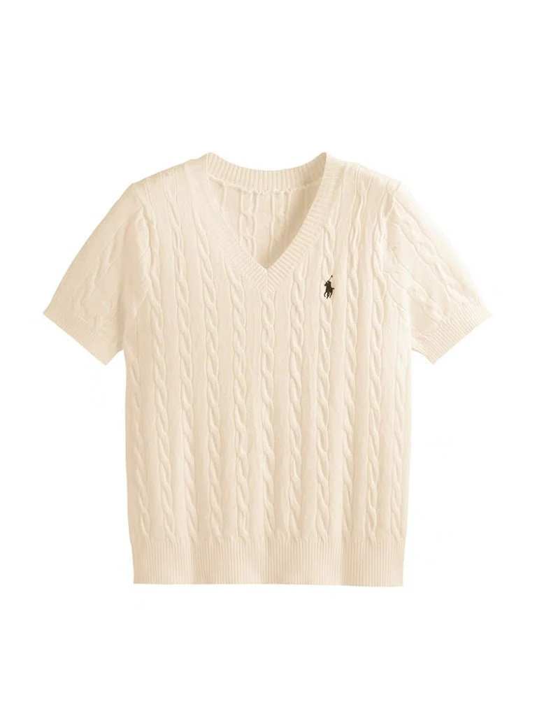 V-Neck Embroidered T-Shirt | Summer 2025 Collection - Image 7