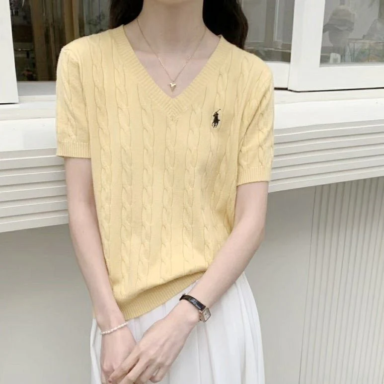 V-Neck Embroidered T-Shirt | Summer 2025 Collection FD - Image 2
