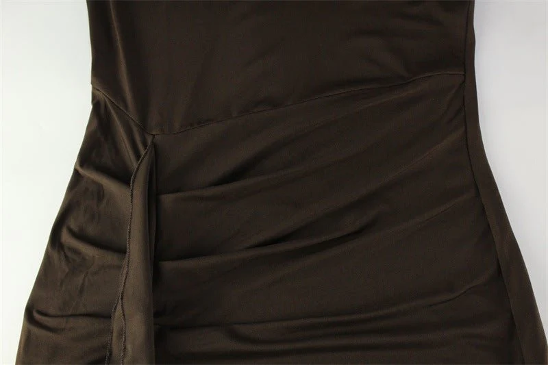 Verona Rib | Turtleneck Spliced Tie-Waist Maxi Dress - Image 8