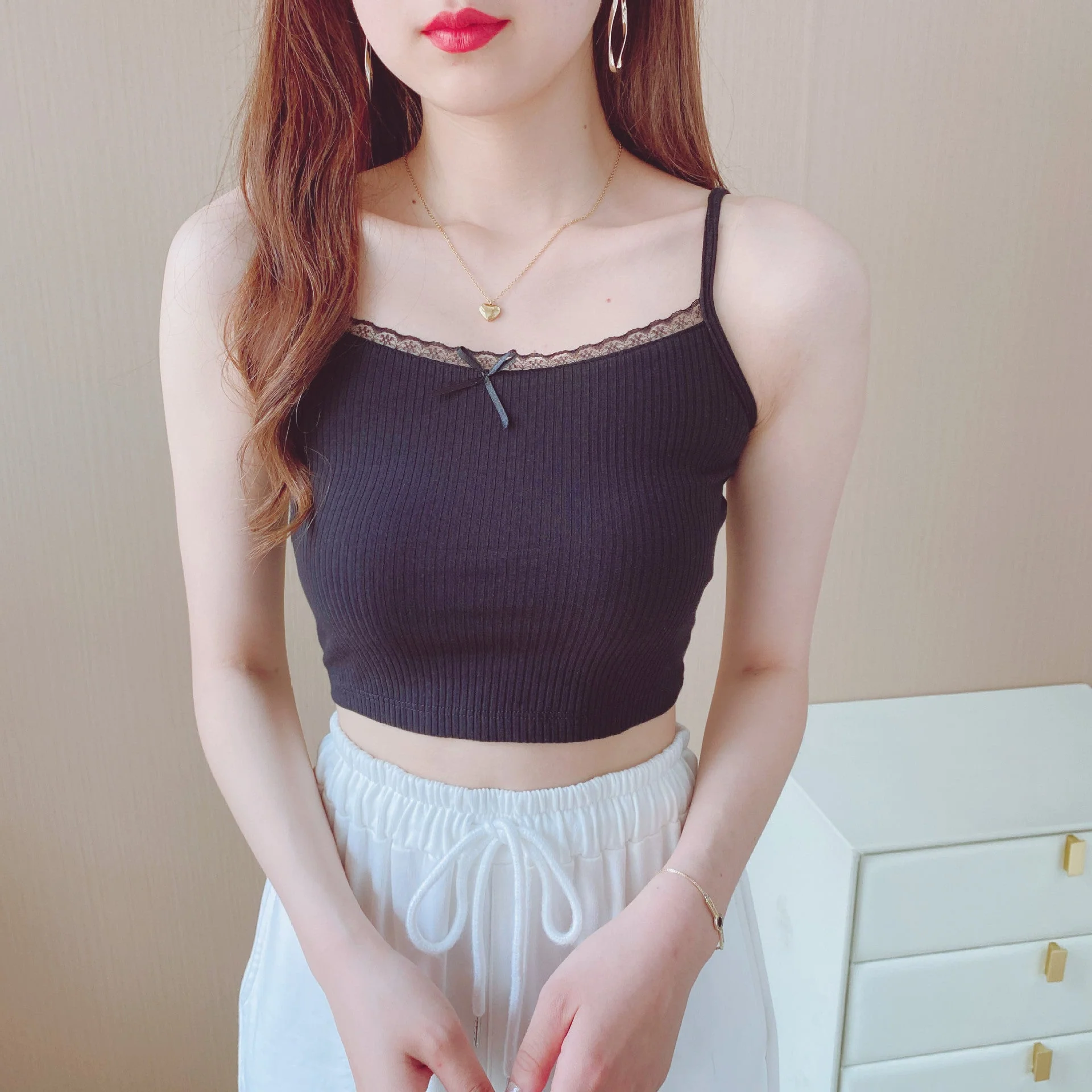 Vest women 2025 summer new style girls Japanese style inner wear lace floral small sling outer wear clothes women's clothing - Image 10