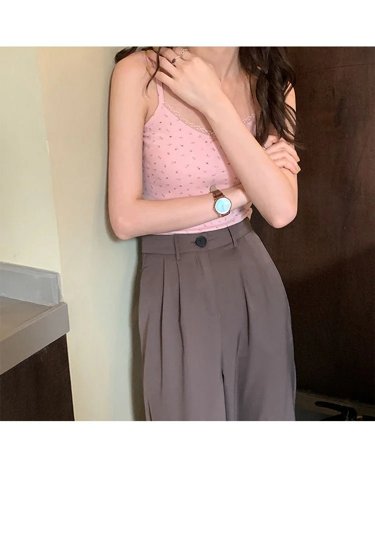 Vest women 2025 summer new style girls Japanese style inner wear lace floral small sling outer wear clothes women's clothing - Image 14