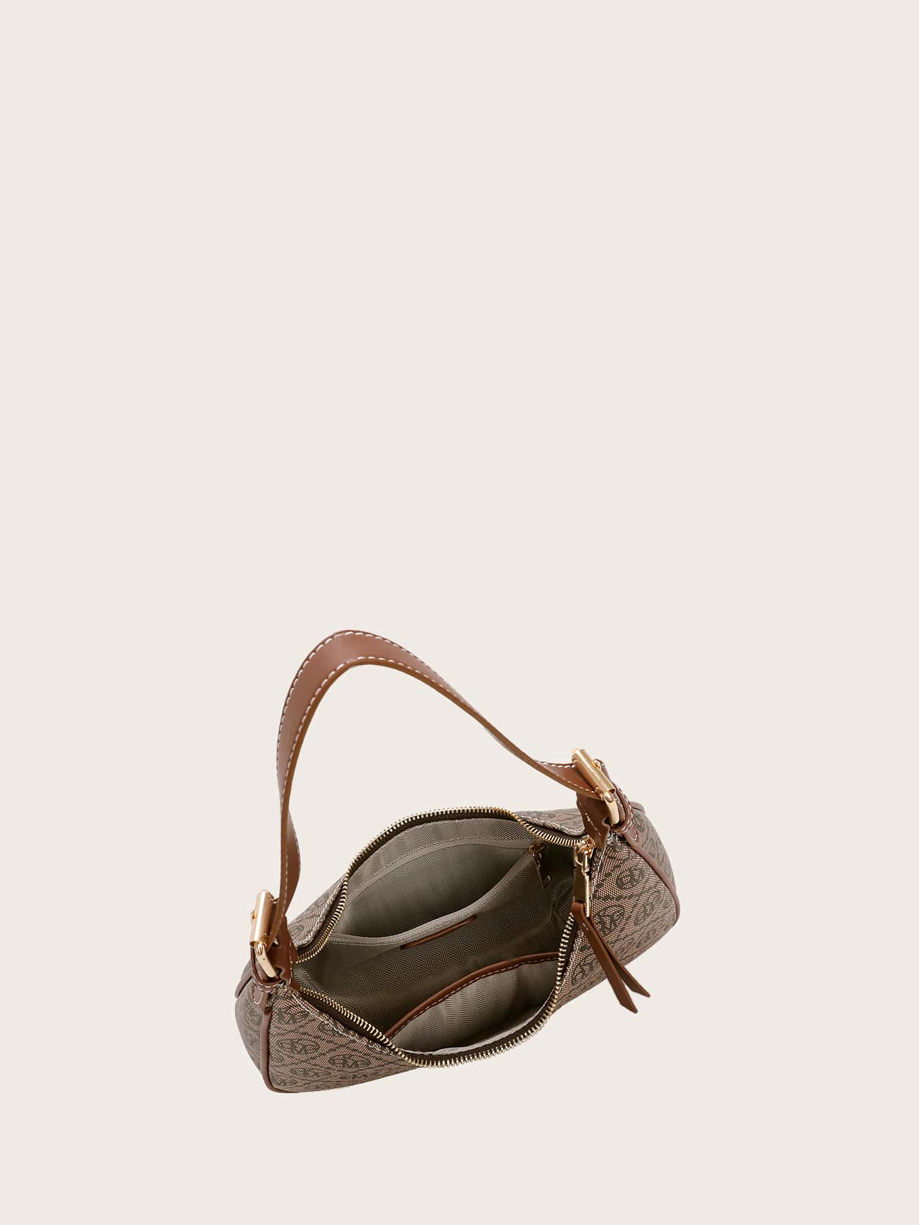 Vintage Retro Pattern Design Pu Zipper Closure Shoulder Bag - Image 10