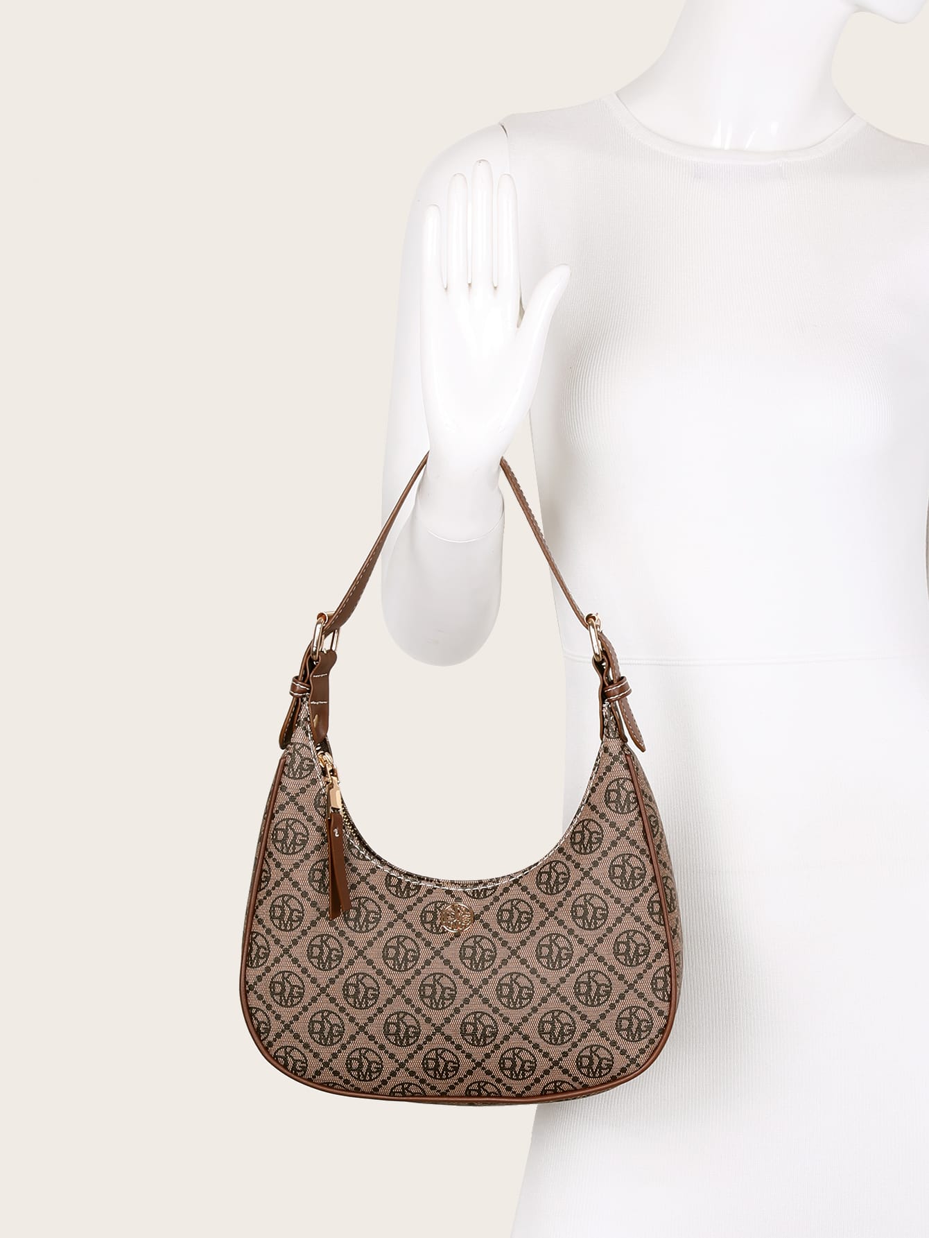 Vintage Retro Pattern Design Pu Zipper Closure Shoulder Bag - Image 11