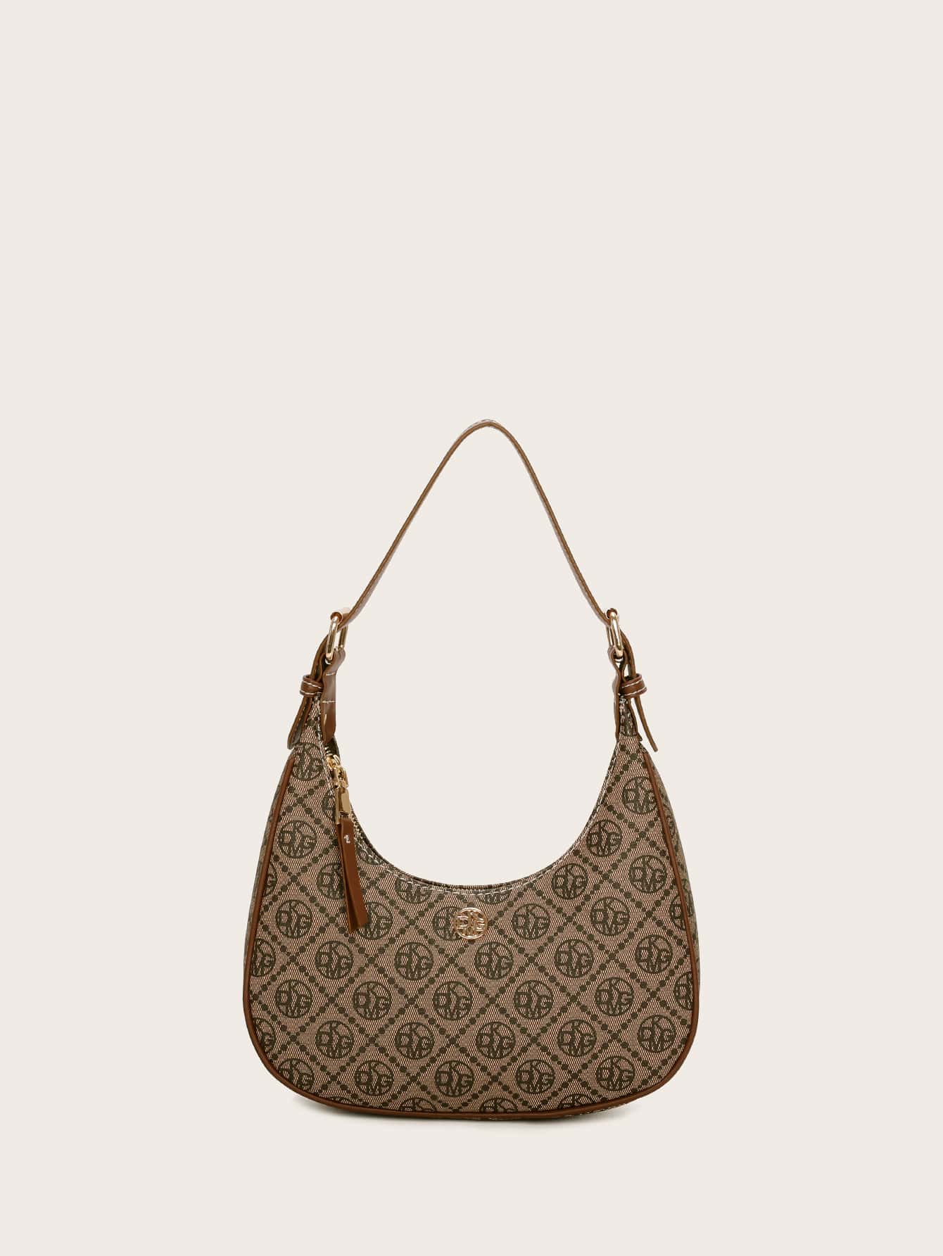 Vintage Retro Pattern Design Pu Zipper Closure Shoulder Bag - Image 5