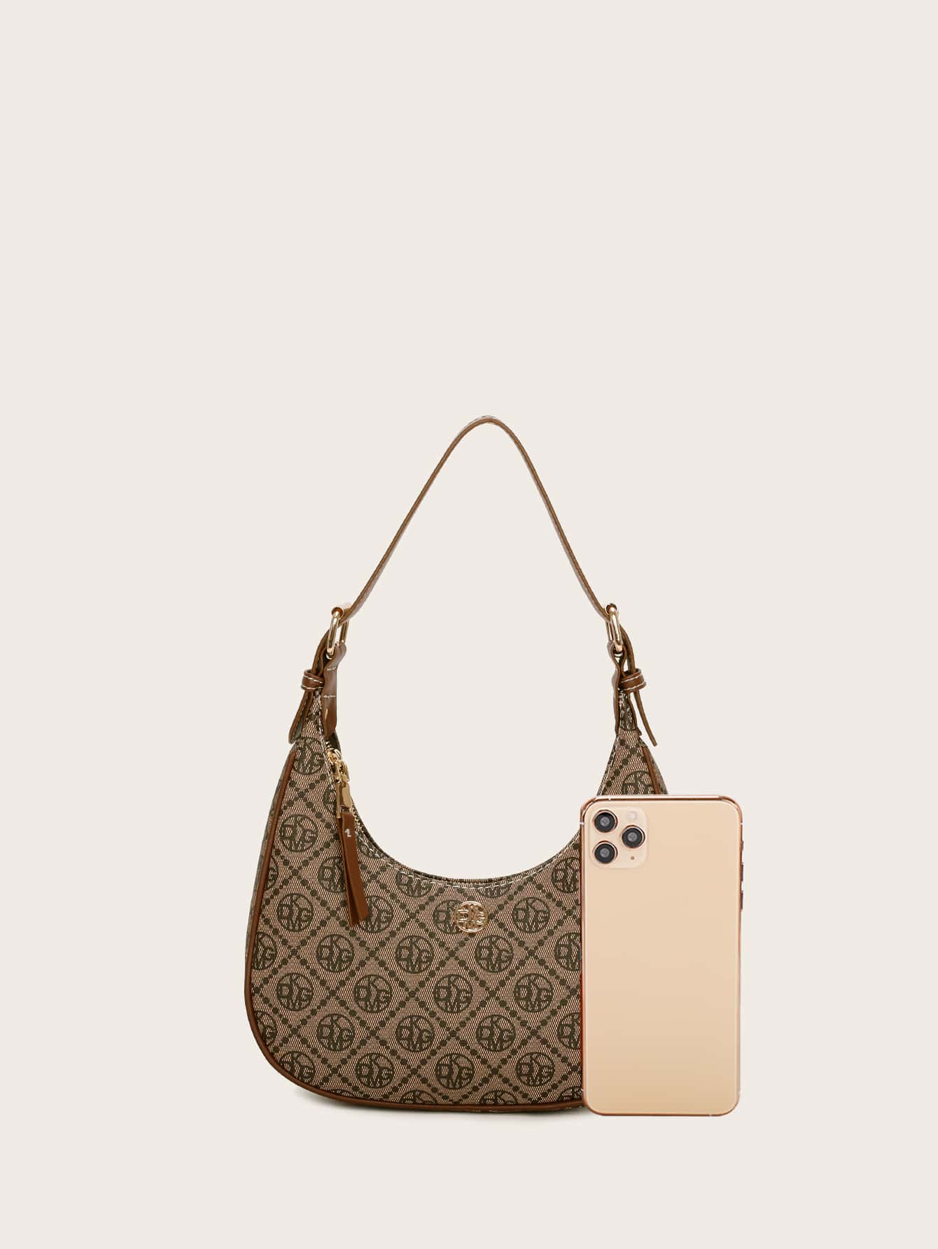 Vintage Retro Pattern Design Pu Zipper Closure Shoulder Bag - Image 6