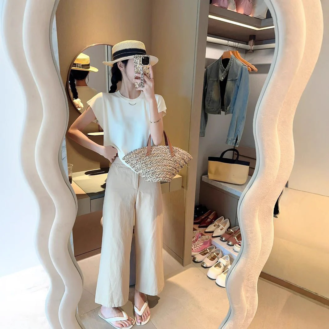 Viscose T-Shirt – Summer 2025 Fresh & Sweet Short Sleeve Pullover with Feifei Sleeves - Image 5