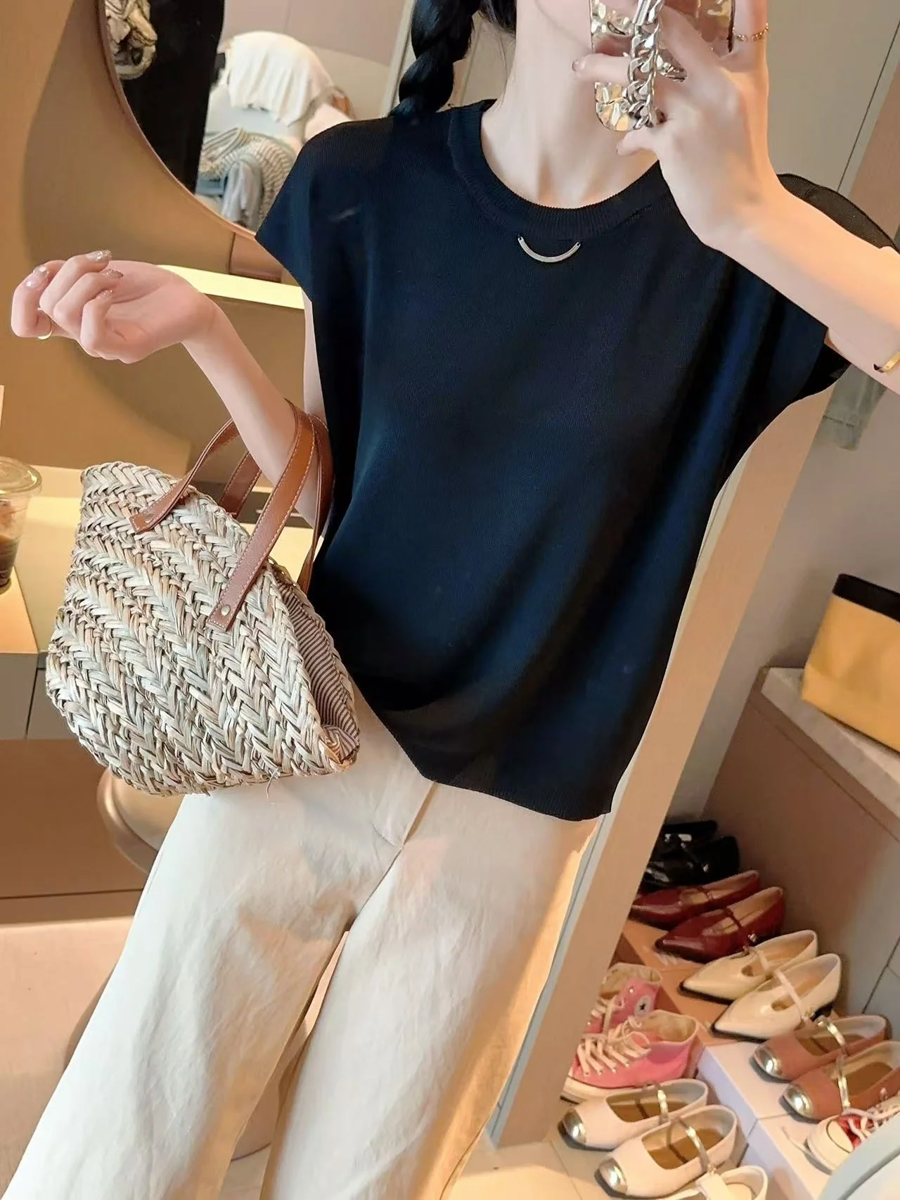 Viscose T-Shirt – Summer 2025 Fresh & Sweet Short Sleeve Pullover with Feifei Sleeves - Image 6