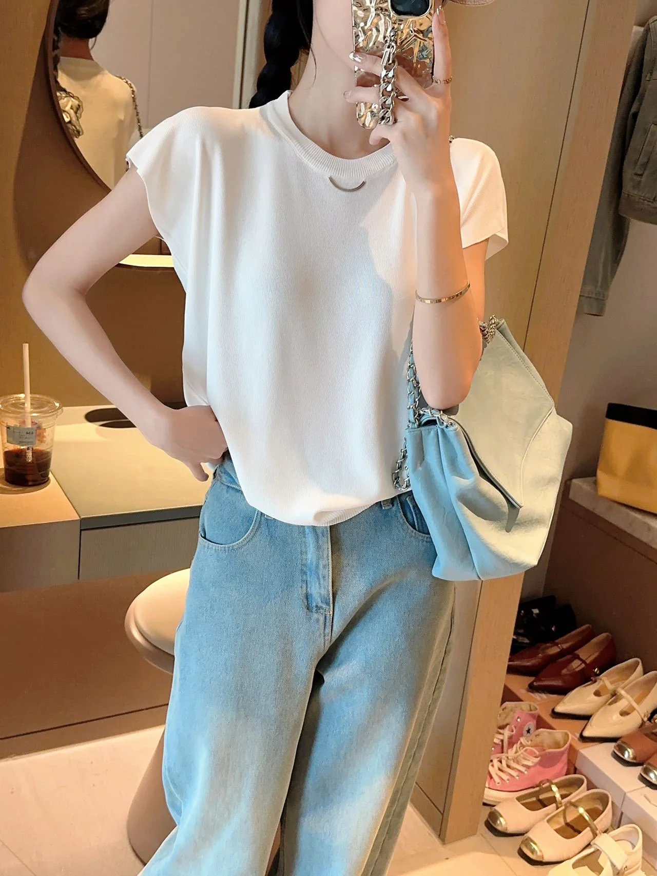 Viscose T-Shirt – Summer 2025 Fresh & Sweet Short Sleeve Pullover with Feifei Sleeves - Image 8