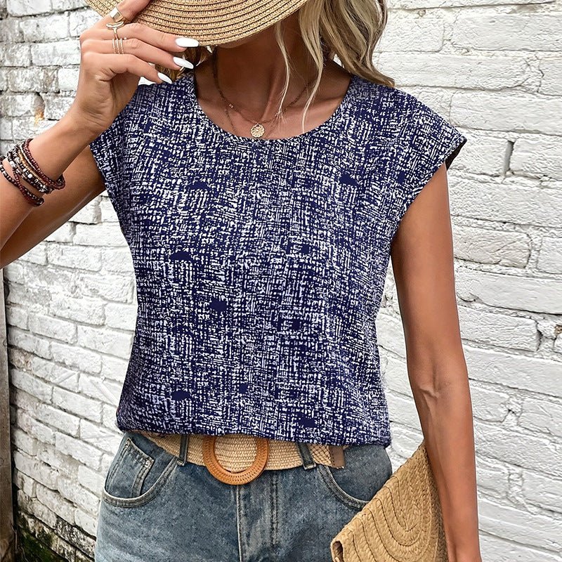 Waffle three-sleeved shirt jumper women's top