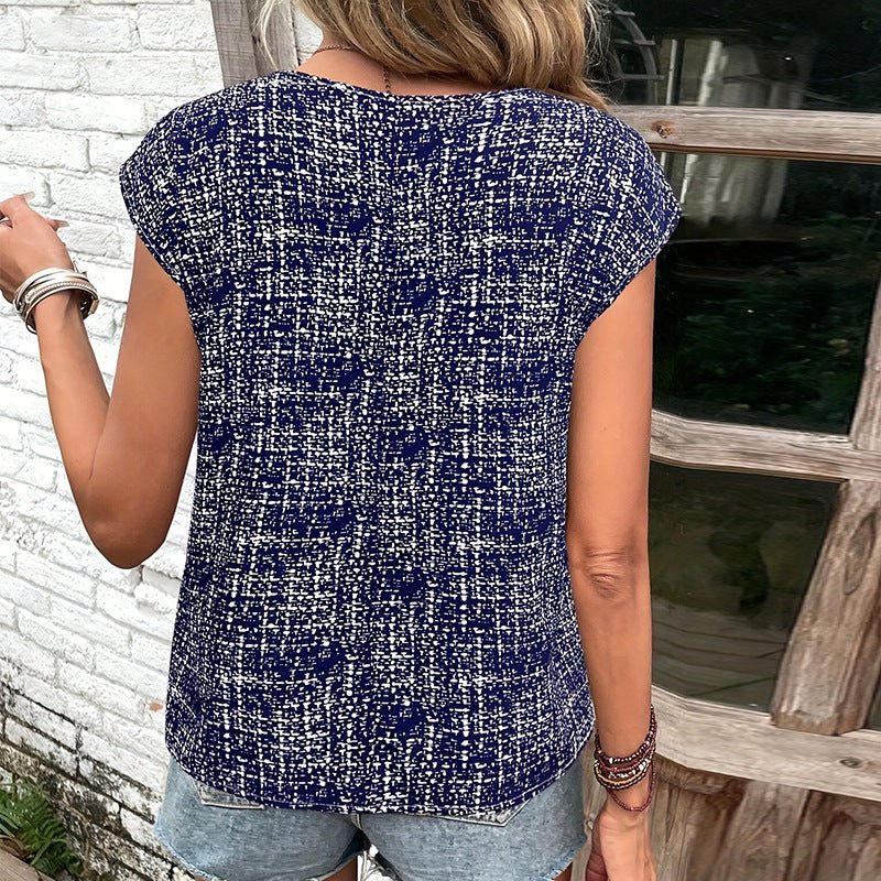 Waffle three-sleeved shirt jumper women's top - Image 3