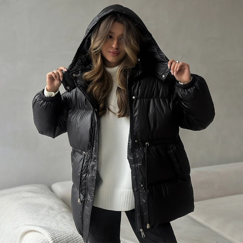 Warm Embrace | Women's Slim Fit Cotton-Padded Puffer Jacket with Detachable Hood FD - Image 3