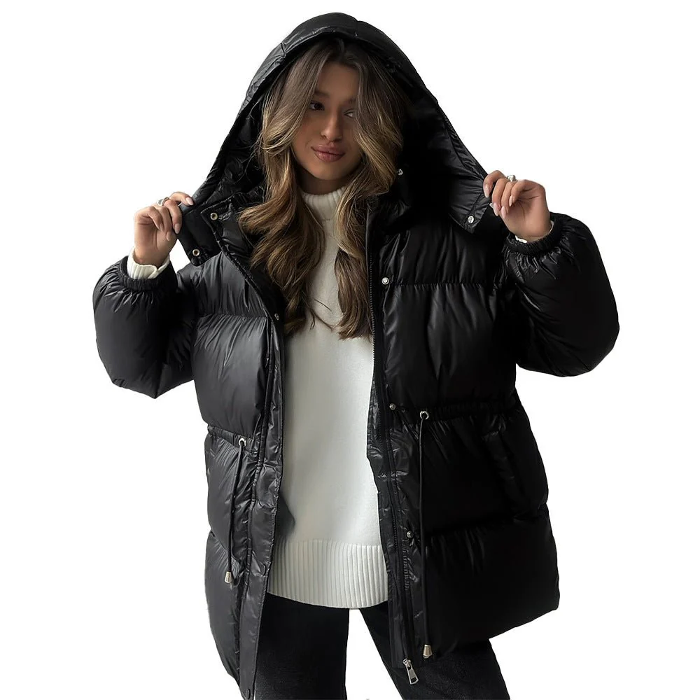 Warm Embrace | Women's Slim Fit Cotton-Padded Puffer Jacket with Detachable Hood FD - Image 5