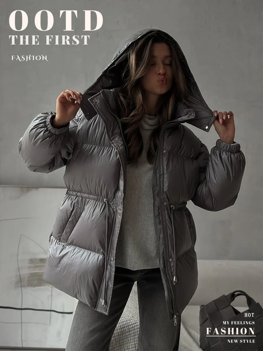 Warm Embrace | Women's Slim Fit Cotton-Padded Puffer Jacket with Detachable Hood FD - Image 6