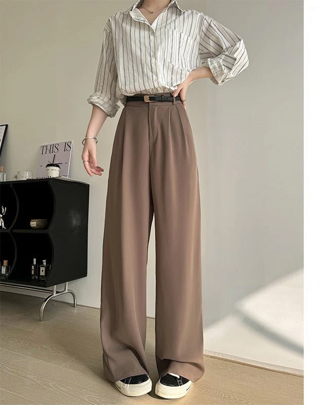 White suit pants drape pants women's new spring and autumn high-grade drape straight pants small casual wide-leg pants - Image 9