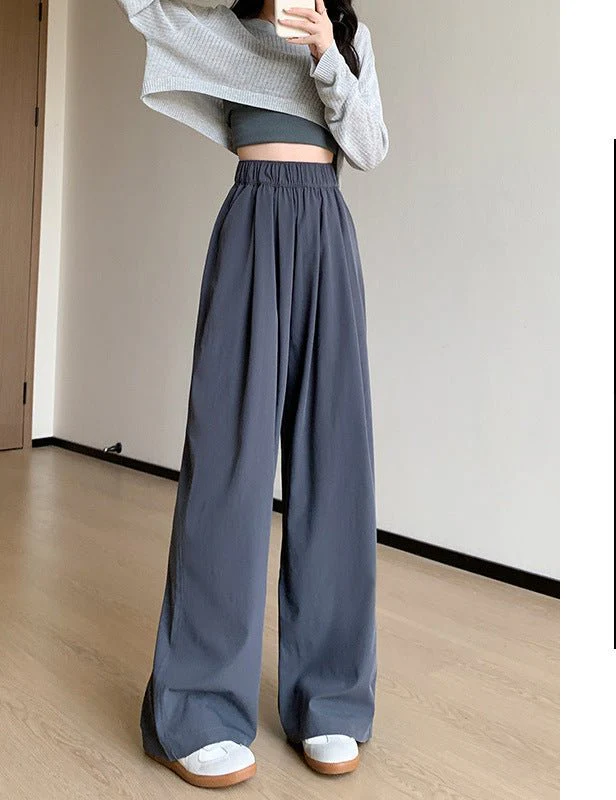 Wide-leg pants for women Spring women's petite 2025 new high waist drape casual straight pants lazy style Yamamoto pants - Image 19