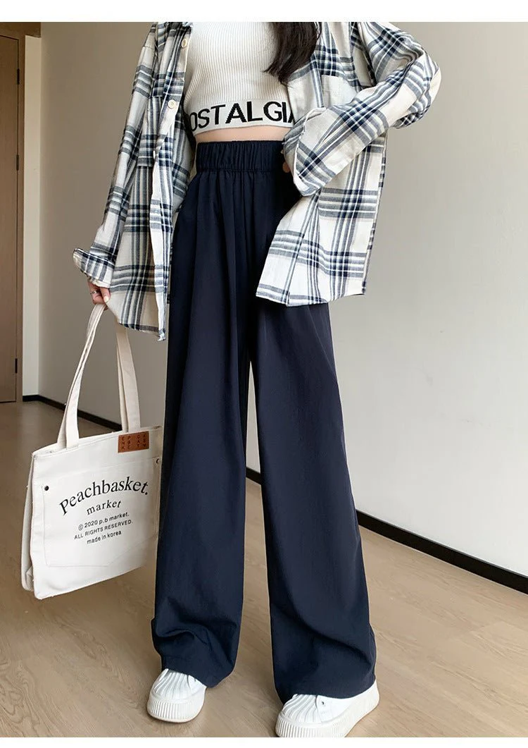 Wide-leg pants for women Spring women's petite 2025 new high waist drape casual straight pants lazy style Yamamoto pants FD - Image 11