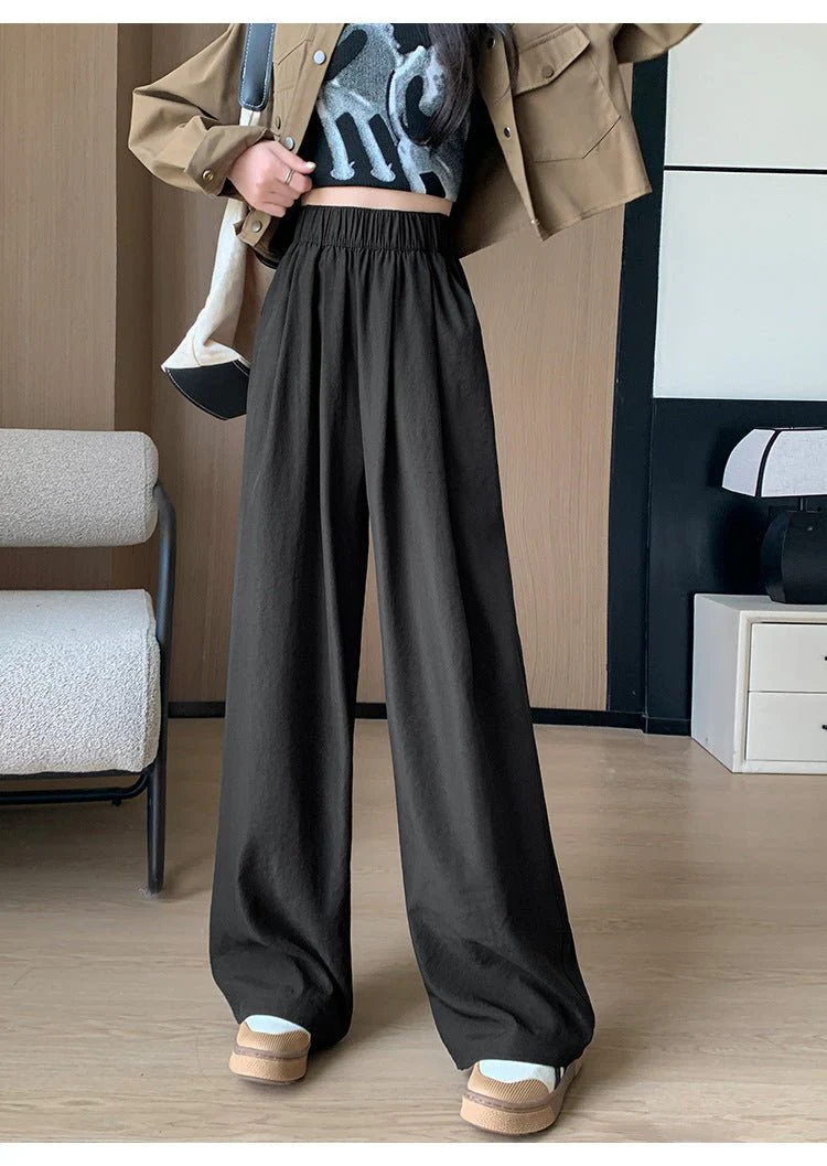 Wide-leg pants for women Spring women's petite 2025 new high waist drape casual straight pants lazy style Yamamoto pants FD - Image 13