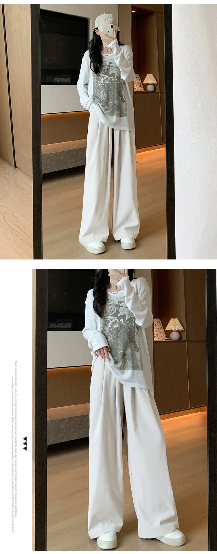 Wide-leg pants for women Spring women's petite 2025 new high waist drape casual straight pants lazy style Yamamoto pants FD - Image 14