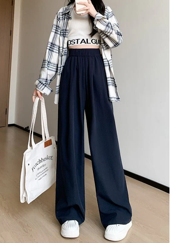Wide-leg pants for women Spring women's petite 2025 new high waist drape casual straight pants lazy style Yamamoto pants FD - Image 4