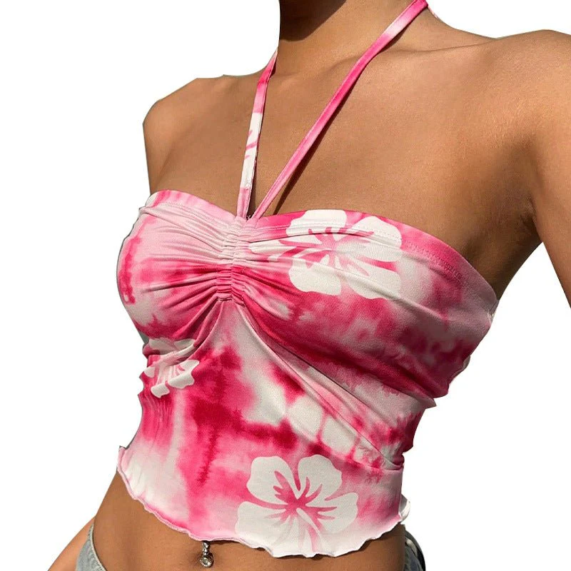 wind neck sling top tie-dye small vest tube top - Image 5