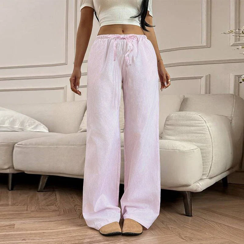 wish  women's clothing 2025 summer an and n all-match pink casual pants wide-leg casual trousers