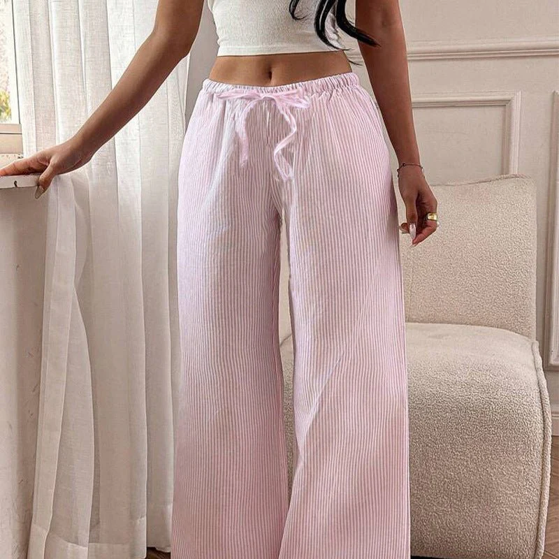wish  women's clothing 2025 summer an and n all-match pink casual pants wide-leg casual trousers - Image 6