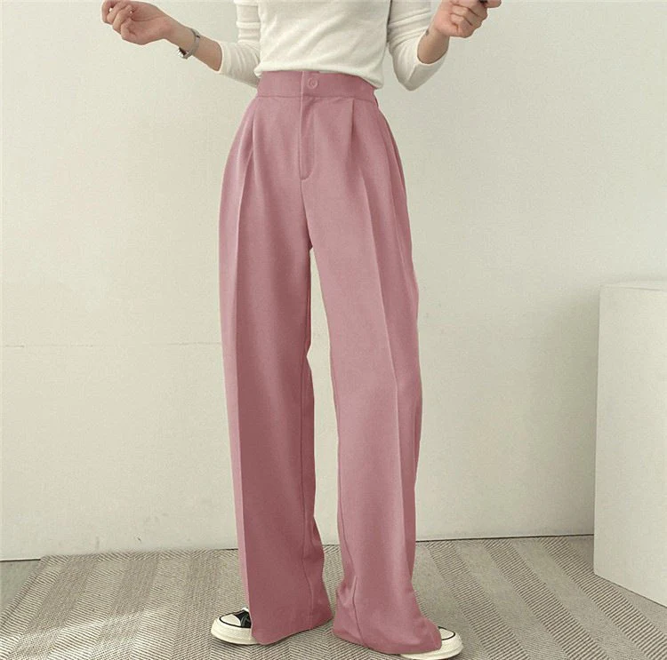 Women high waist long versatile wide leg suit pants - Image 4