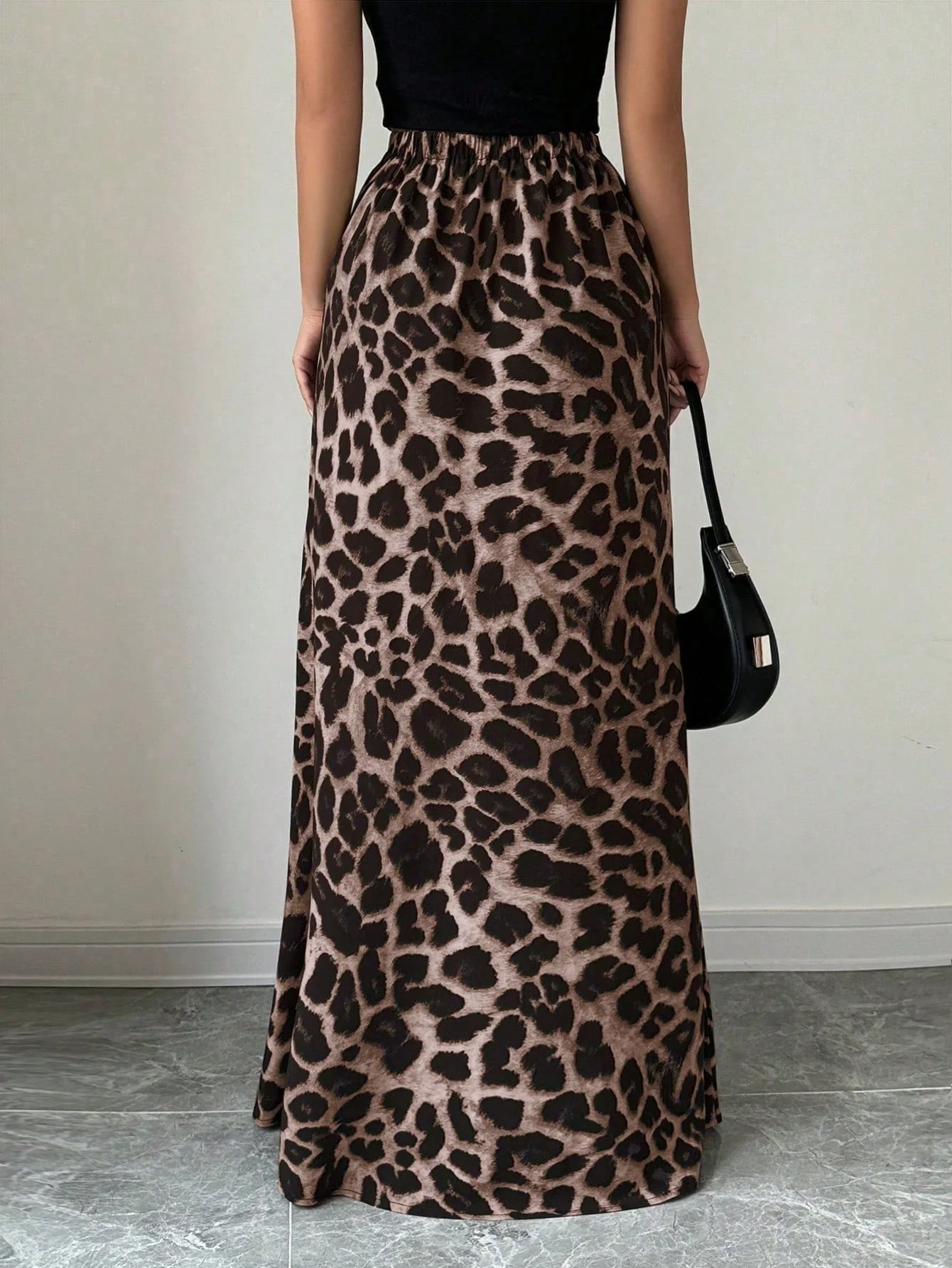 Women Leopard Print Casual Skirt Maxi Women Outfit FD - Image 3