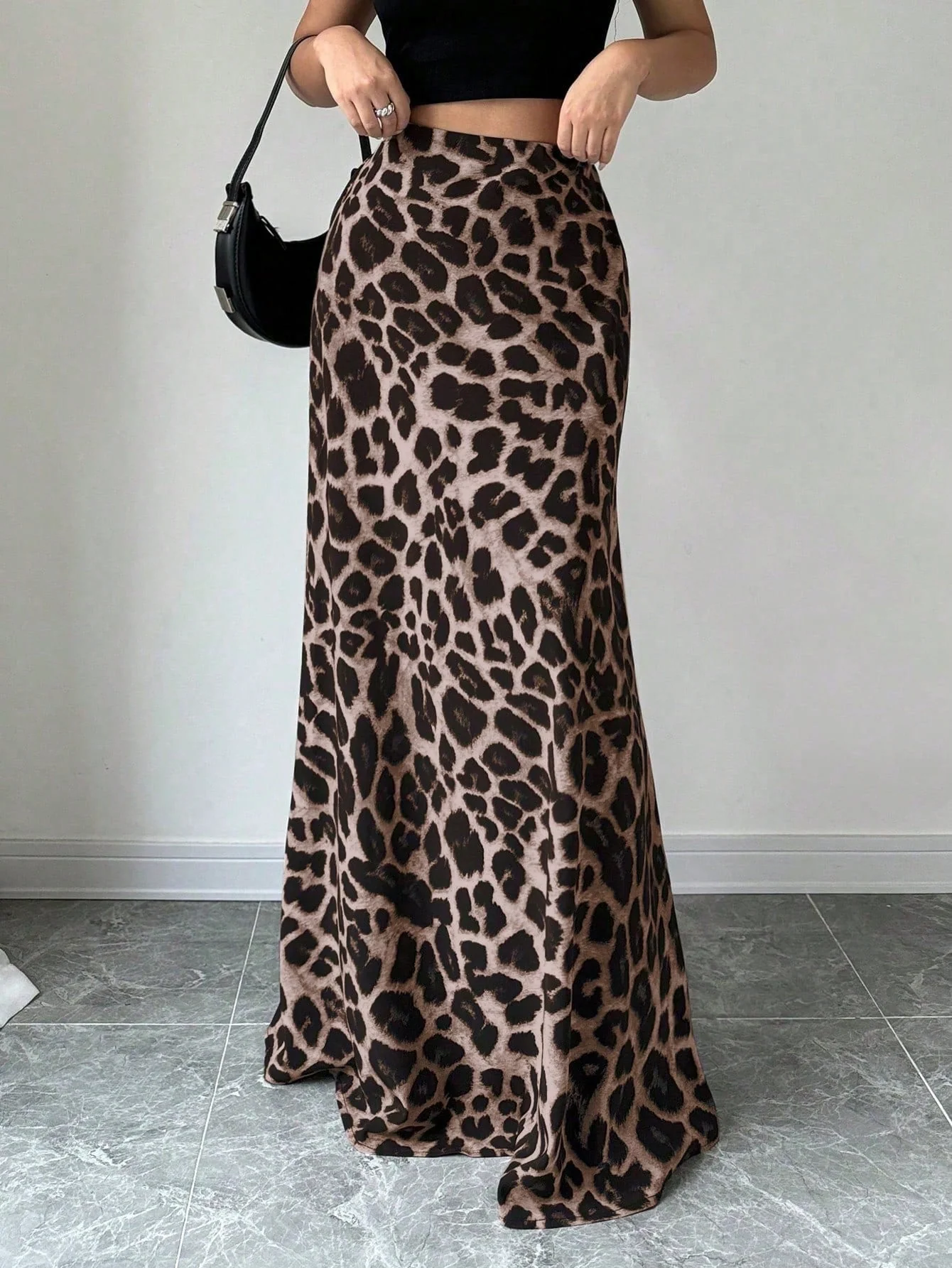 Women Leopard Print Casual Skirt Maxi Women Outfit FD - Image 5