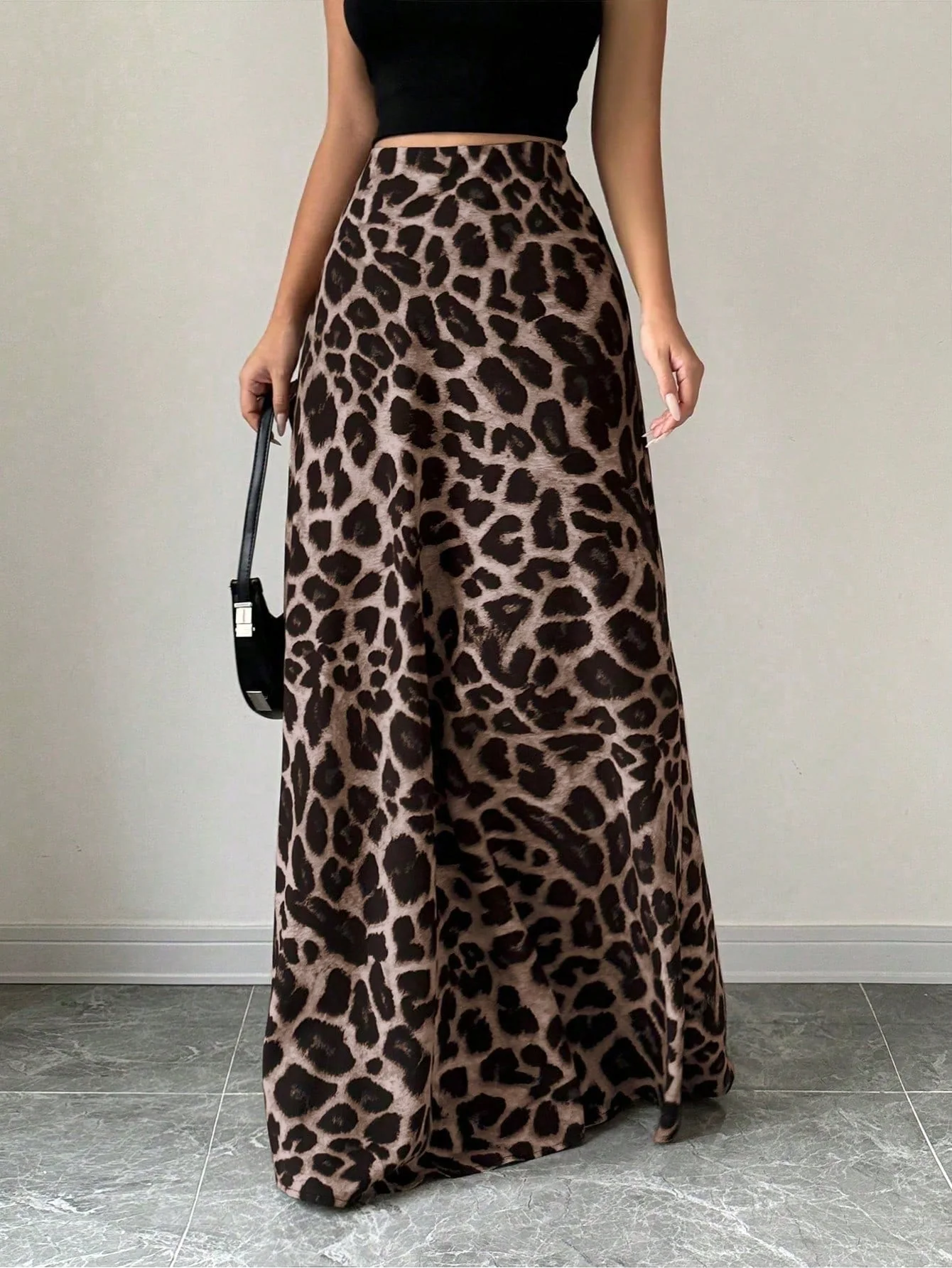 Women Leopard Print Casual Skirt Maxi Women Outfit FD - Image 7