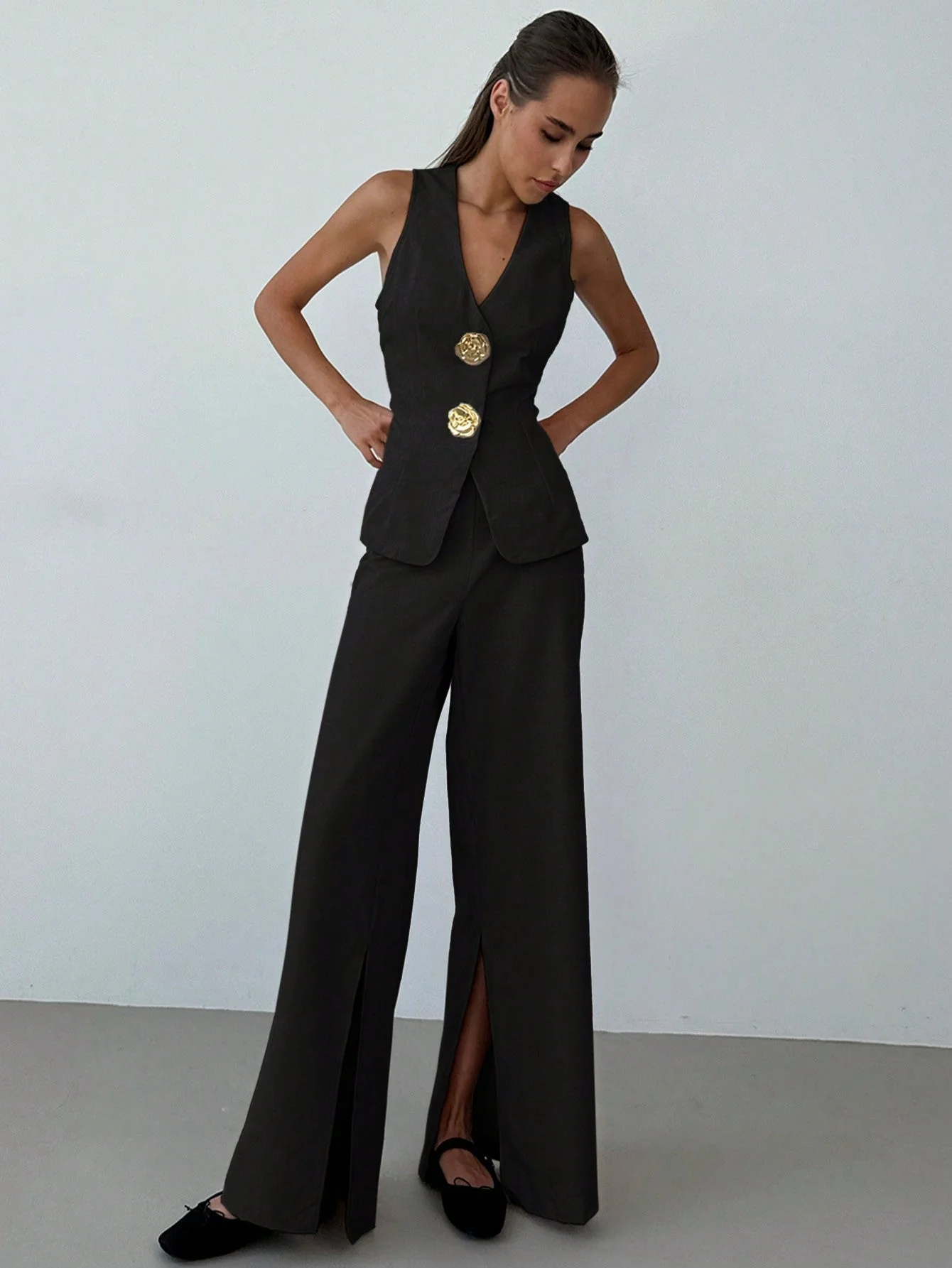 Women Office Formal Suit Set, Consisting Of Casual Commute Vest And Pants - Image 11