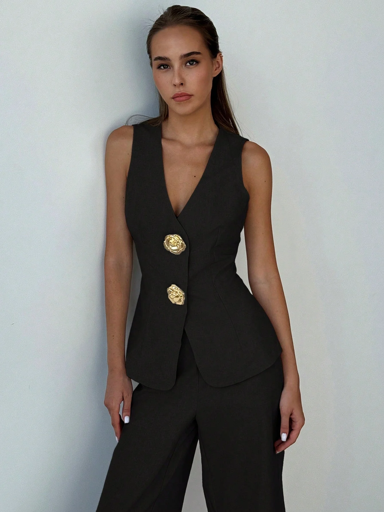 Women Office Formal Suit Set, Consisting Of Casual Commute Vest And Pants FD - Image 9